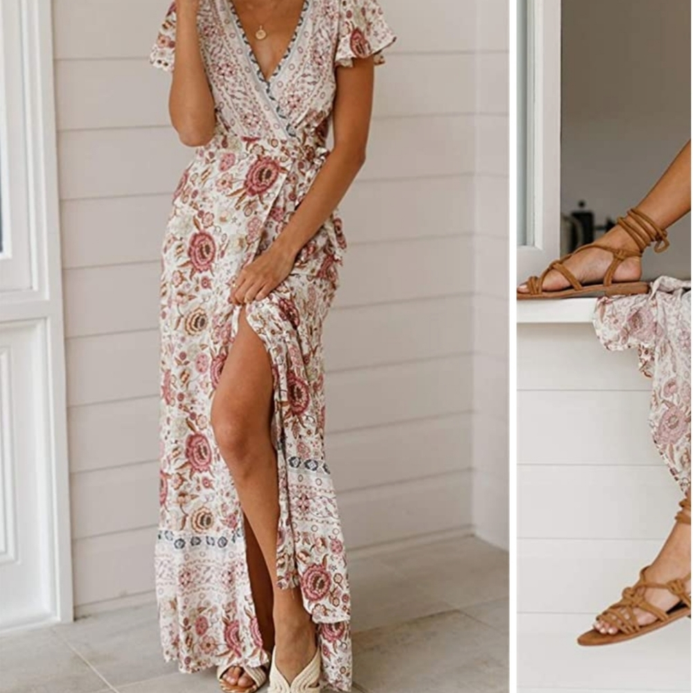 Pretty Garden Bohemian Floral Maxi Dress